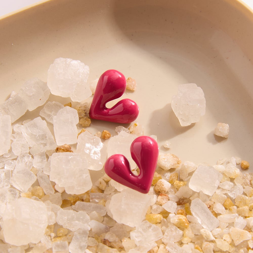 1 Pair Romantic Heart Stainless Steel Gold Color Women's Stud Earrings h5Picture4