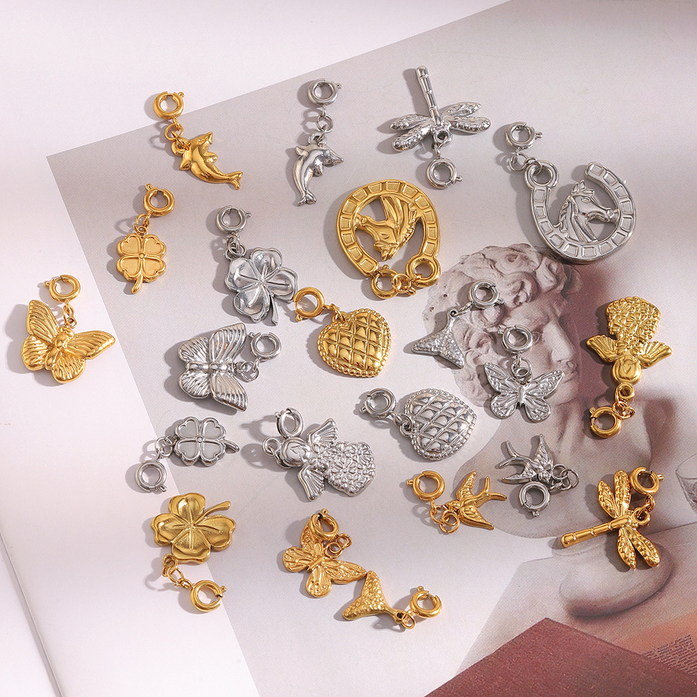 1 Piece Daily Butterfly Stainless DIY Steel  Gold Color  Women's Pendants h5Picture2