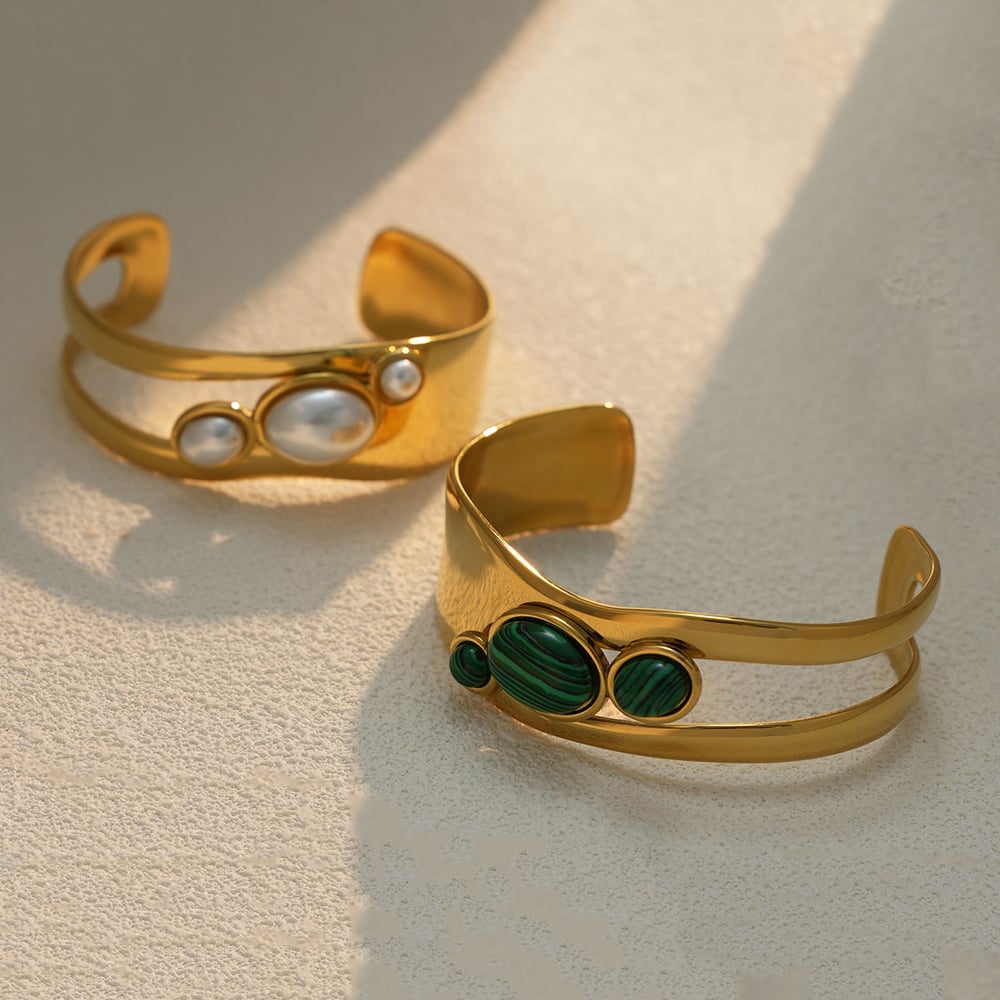 1 Piece Elegant Irregular Shape Stainless Steel  Women's Cuff Bracelets h5Picture5