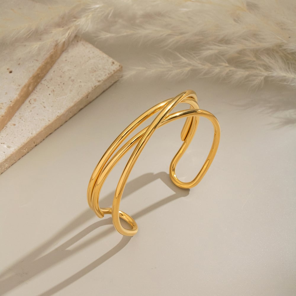 1 Piece Stainless Steel Gold Color Cuff Bracelet h5Picture4