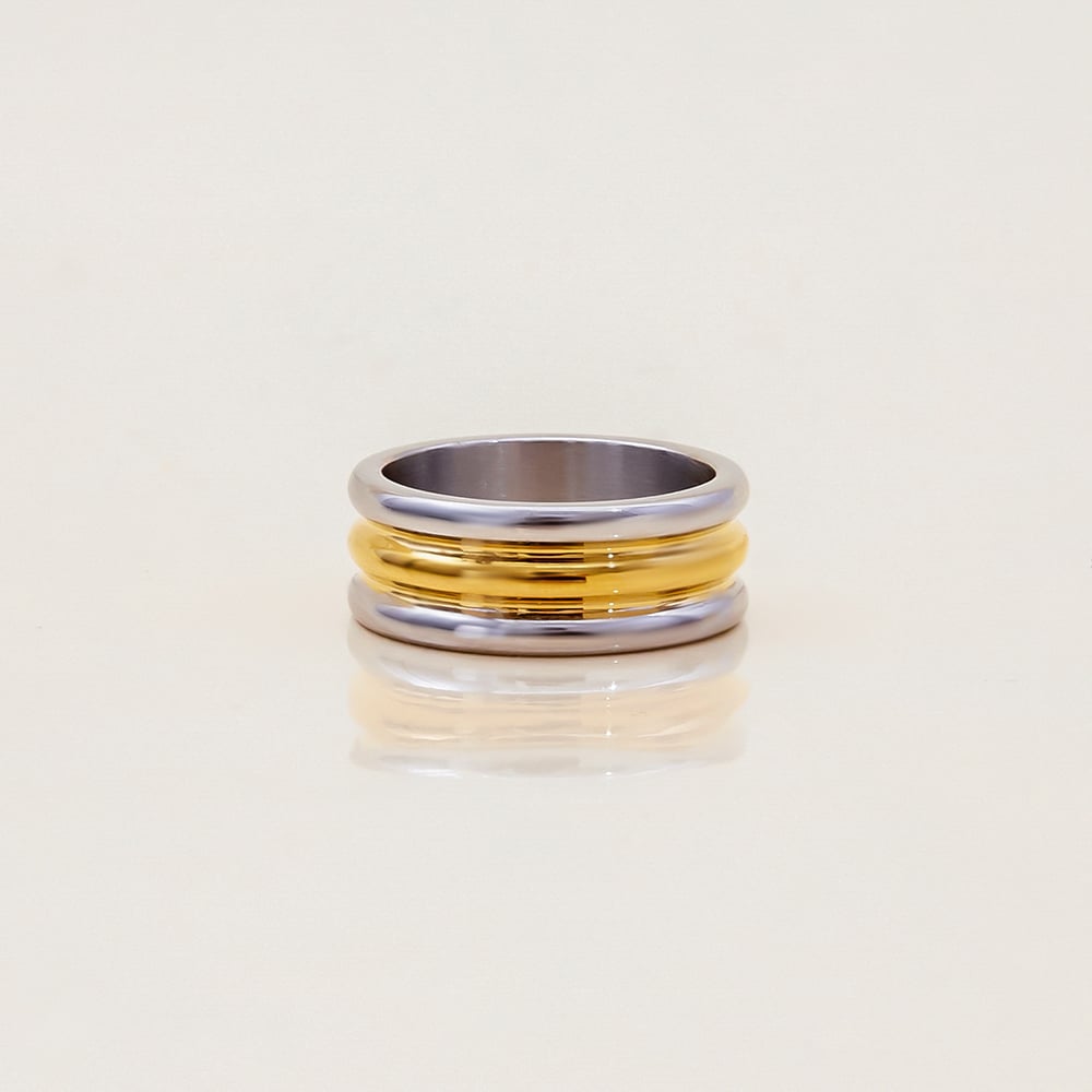 1 Piece Annular Stainless Steel Silver&Gold Color Minimalist Rings h5Picture5