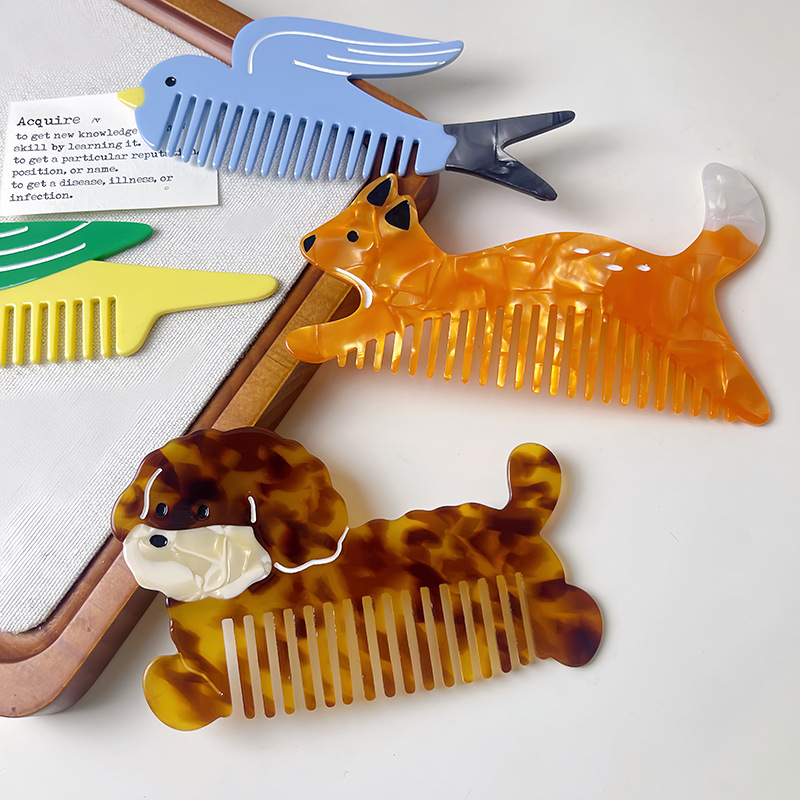 1 Piece Animals Cellulose Acetate Sheet Women's Combs h5Picture4