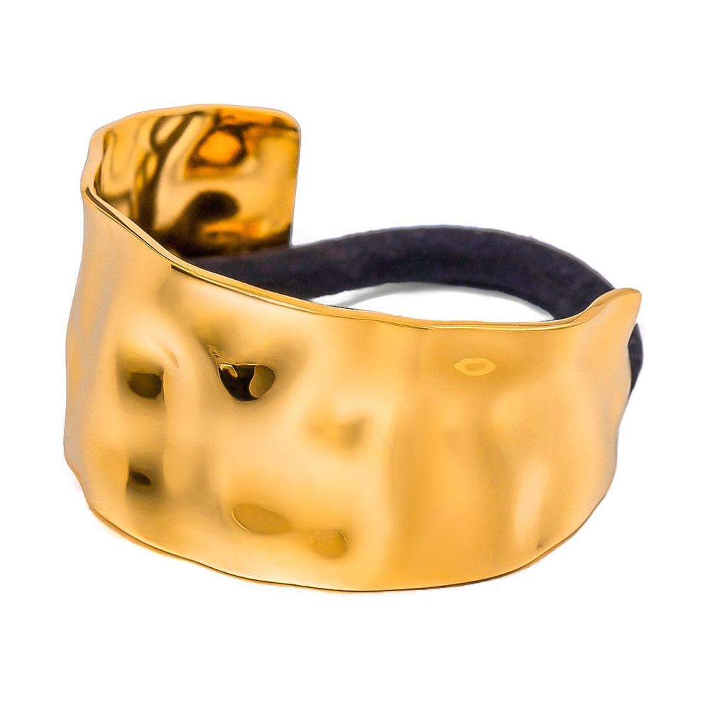 1 Piece Irregularly Shaped Hammered Stainless Steel Hair Tie h5Picture5