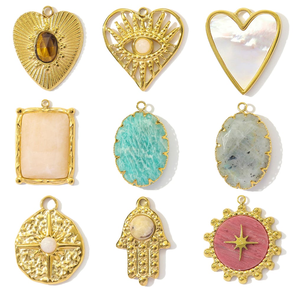 1 pezzo di ciondolo classico ovale in pietre naturali da donna Immagine4