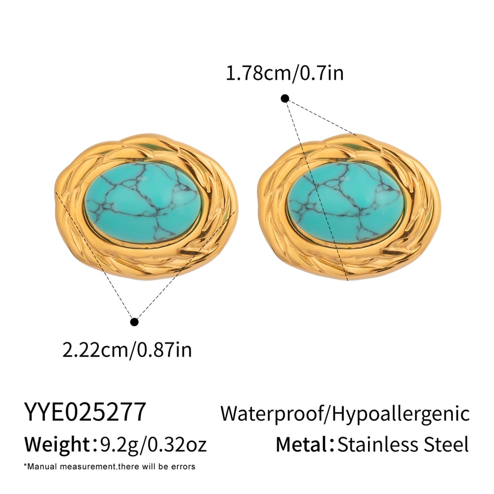 1 Pair Simple Elegant Circle Stainless Steel Gold Color Women's Stud Earrings