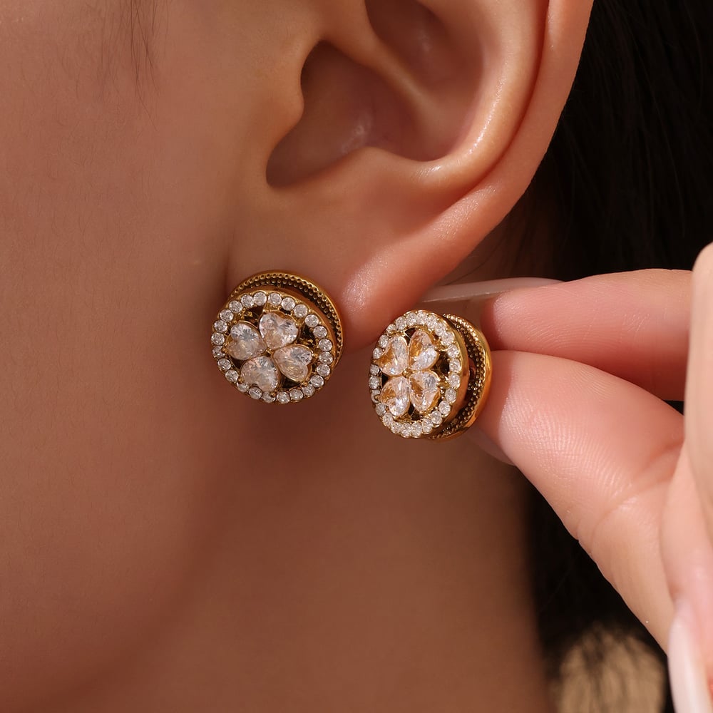 1 Piece Elegant Flower Stainless Steel Gold Color Women's Necklaces Sets Picture3