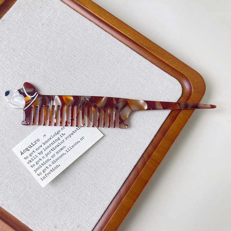 1 Piece Puppy Cellulose Acetate Sheet Women's Combs h5Picture2