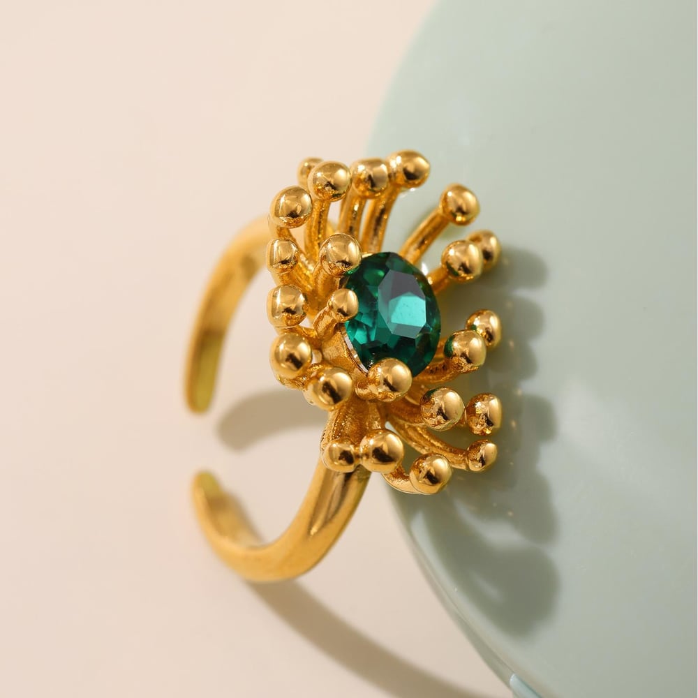 1 Piece Retro Flower Stainless Steel Gold Color Women's Earring Sets Picture8