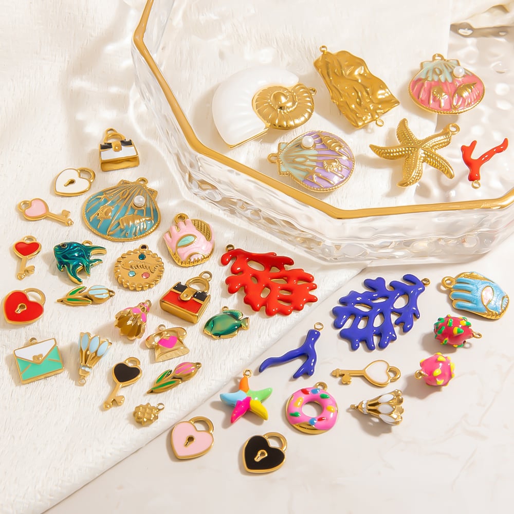 1 Piece Oceanic Stainless Steel Gold Color DIY Pendant Picture4