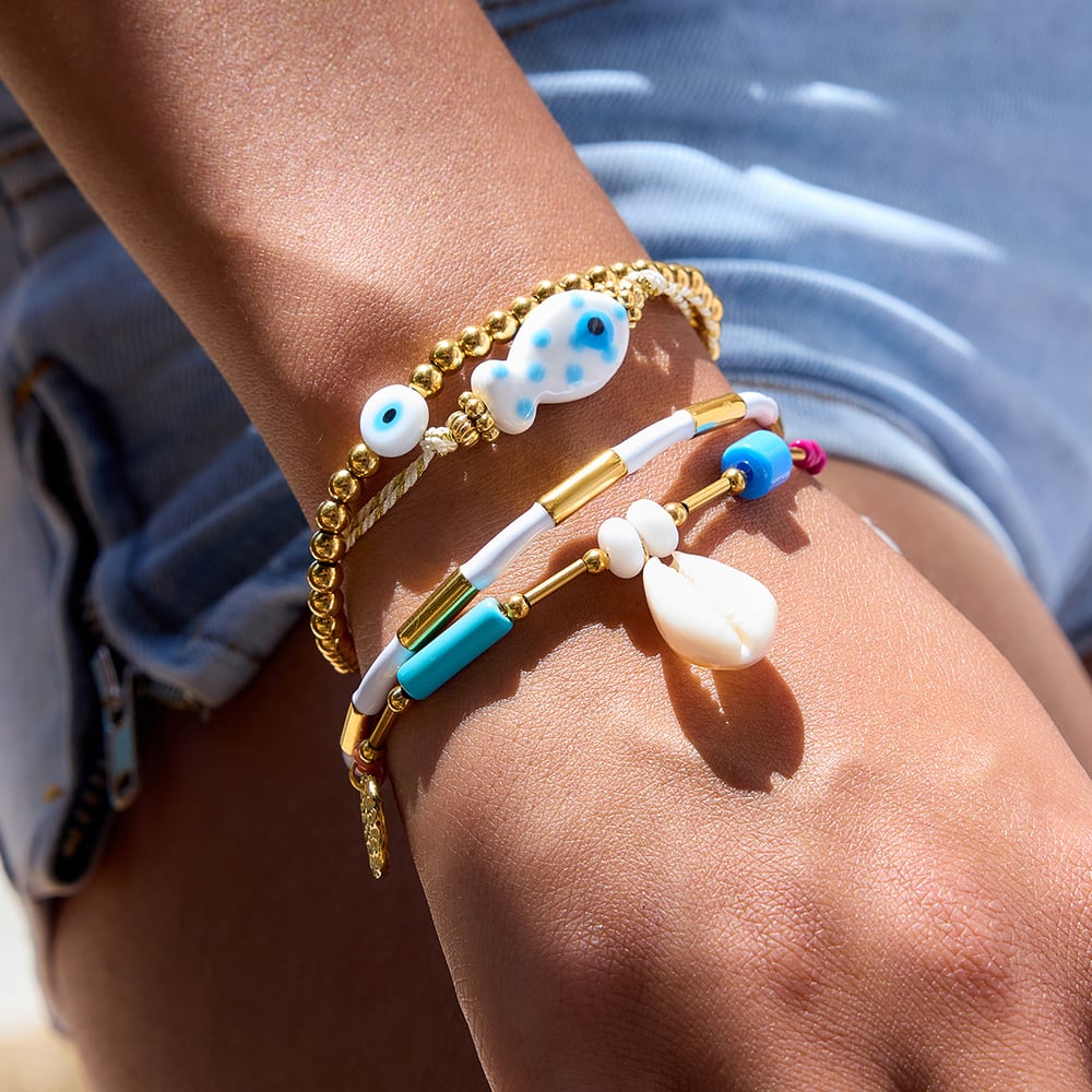 1 Piece Oceanic Shell Stainless Steel Gold Color Women's Charm Bracelets Picture4