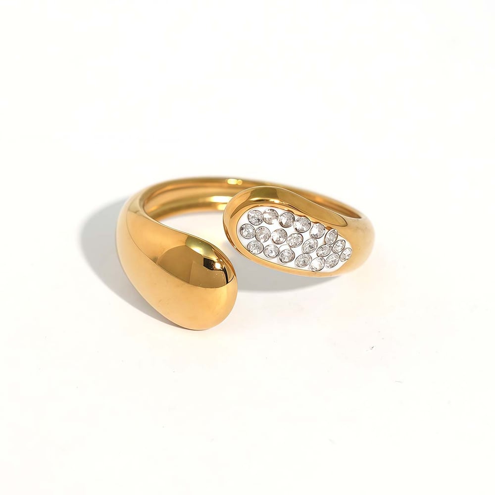 1 Piece Simple Series Simple Droplet Stainless Steel Statement Rings