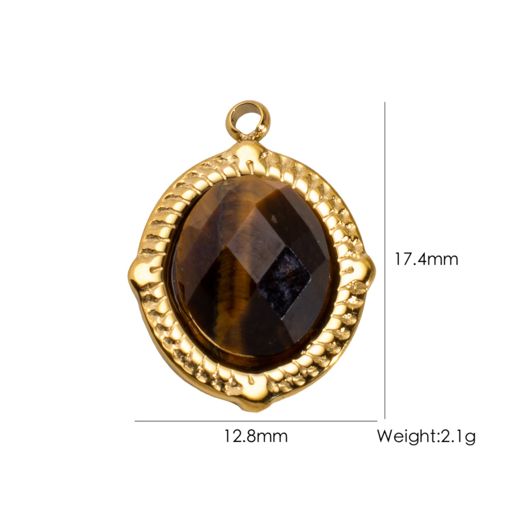 1 Piece DIY Retro Irregular Shape Natural Stone Women's Pendants 