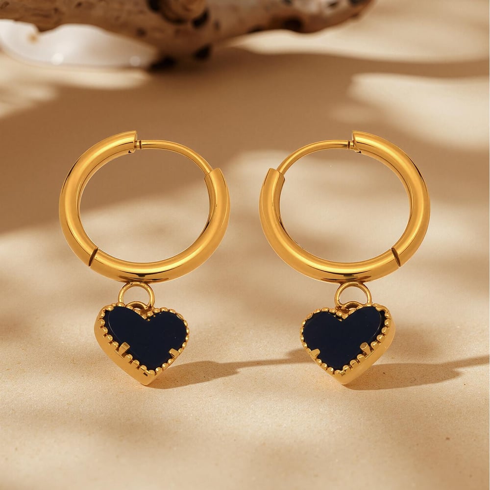 1 Pair Romantic Series Agate Stainless Steel Gold Color Women's Drop Earrings h5Picture3