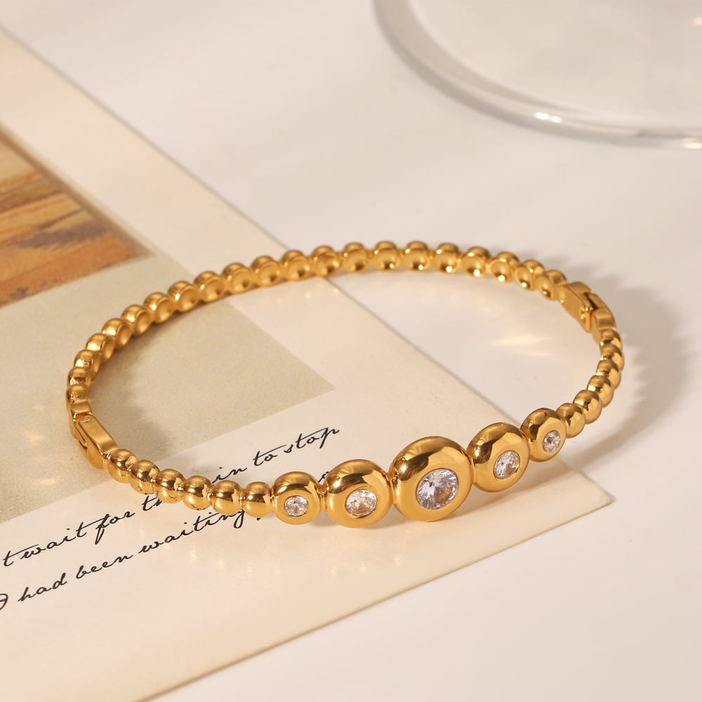 1 Pair Simple Series Daily Geometric Stainless Steel  Women's Bangles Picture5