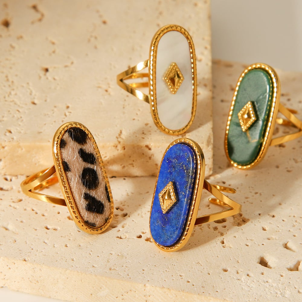 1 Piece Simple Series Daily Irregular Shape Stainless Steel Shell Statement Rings Picture3