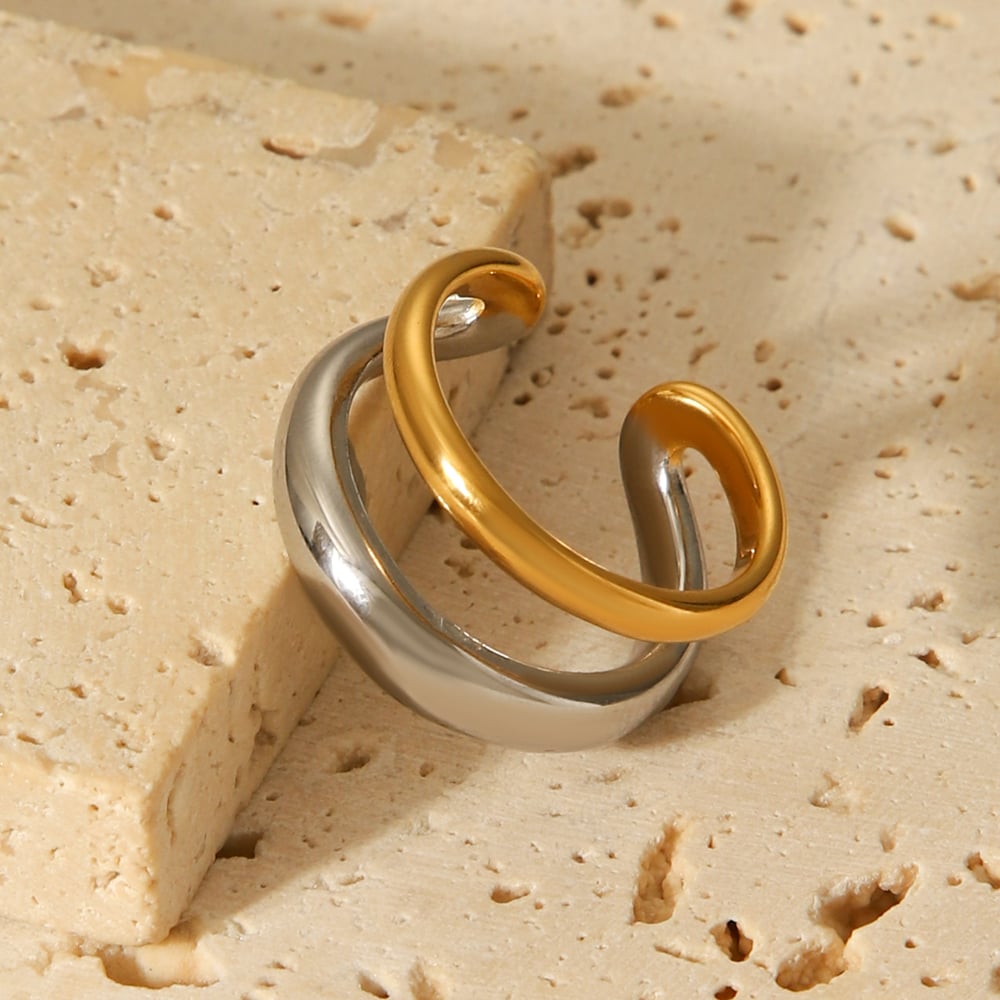 1 Piece Simple  Daily Irregular Shape Stainless Steel Statement Rings h5Picture7