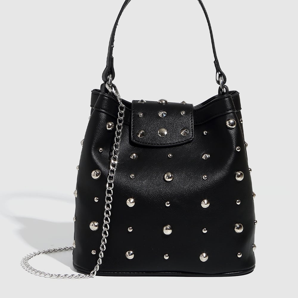1 Piece High - end Fashion Series Metallic Rivet  Women's Shoulder Bags h5Picture2