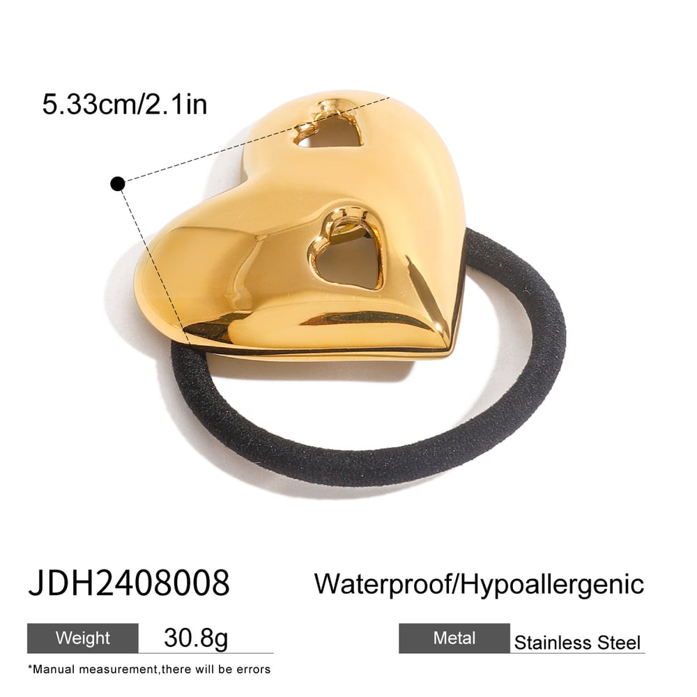 1 Piece Heart Stainless Steel Hair Tie