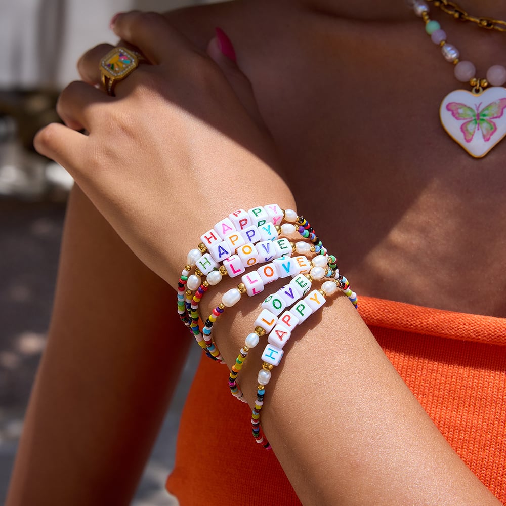 1 Piece Letter Colorful Beads Resin Women's Beaded Bracelets Picture5