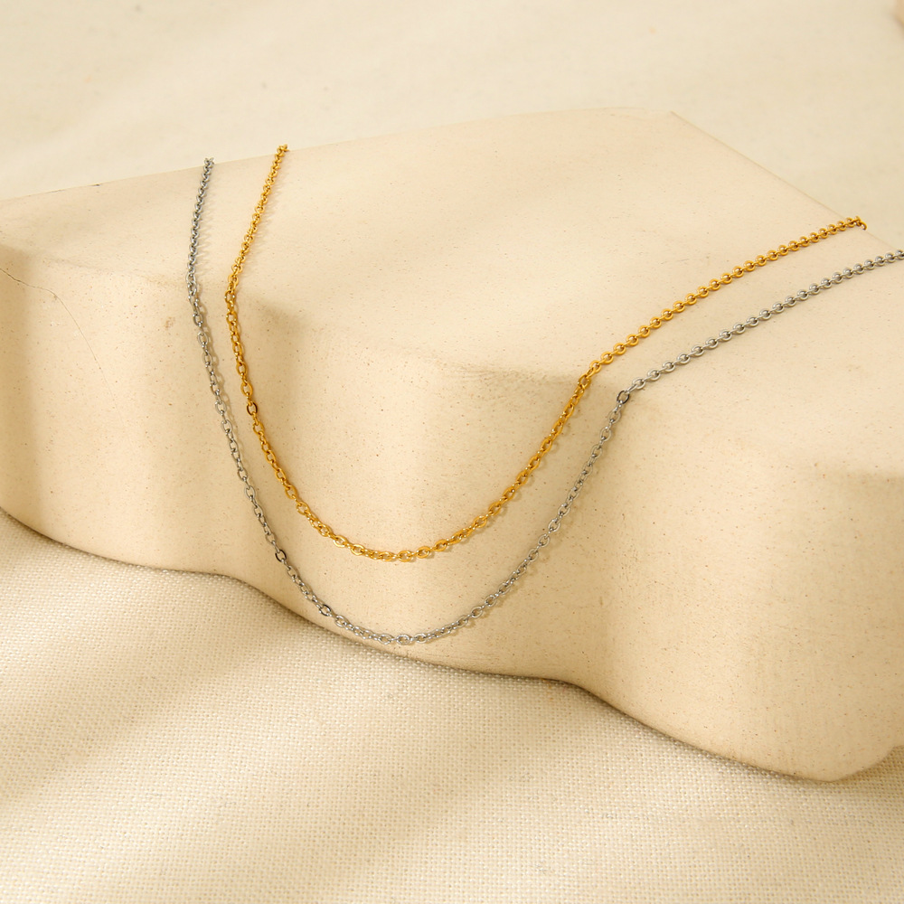 DIY Vielseitige und universelle stapelbare goldfarbene Edelstahlketten Bild3