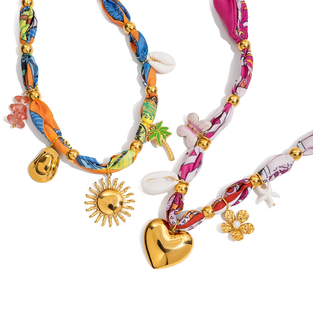 1 Piece Tropical Style Stainless Steel Gold Color Women's Pendant Necklaces h5Picture9