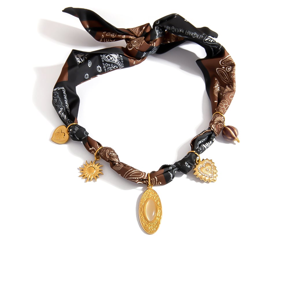 1 Piece Scarf Heart Pendant Necklace