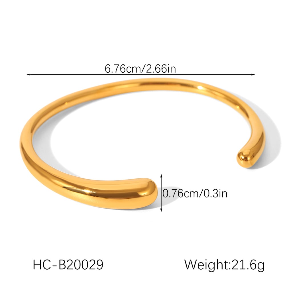 Simple Series Daily Irregular Shape Stainless Steel  Women's Bangles h5Picture2