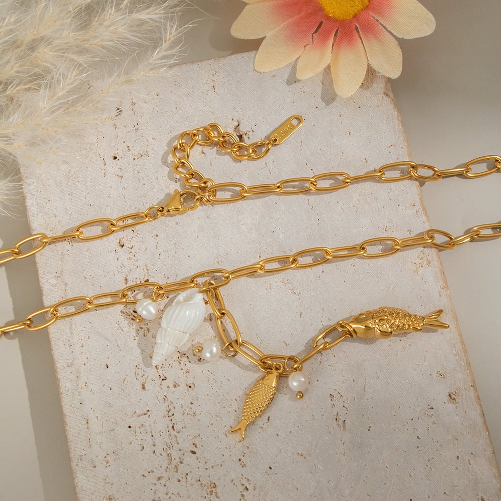 1 pezzo di collana con ciondolo in acciaio inossidabile a forma di tartaruga naturale di lusso da donna Immagine3