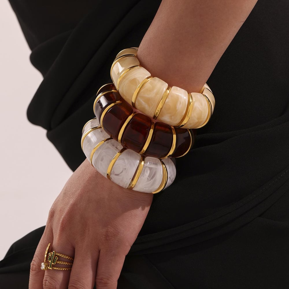 1 Piece Classic Series Bohemian Circle Resin Women's Bangles Picture8