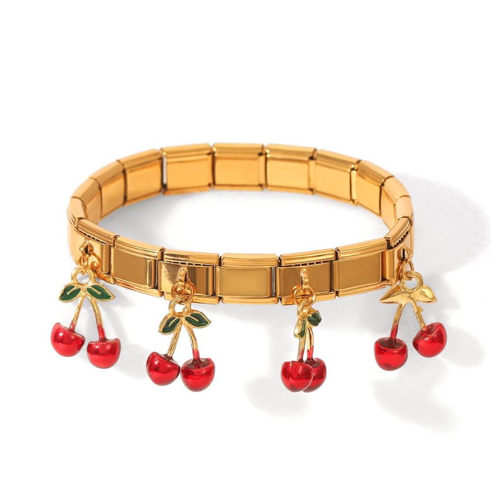 1 Pair Simple Series Daily Plant Stainless Steel  Women's Bangles 