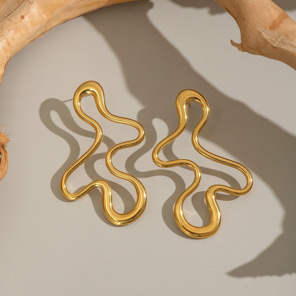 1 Pair  Casual Irregular Shape Stainless Steel  Women's Stud Earrings Picture4