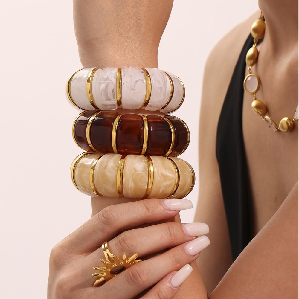 1 Piece Classic Series Bohemian Circle Resin Women's Bangles Picture7