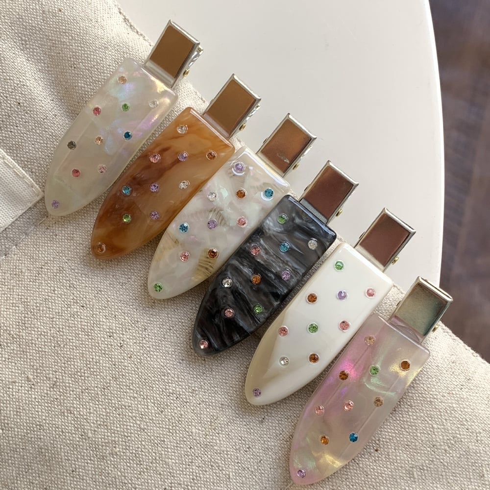 1 Piece Shinning Polka Dots Cellulose Acetate Sheet Women's Hair Clips Picture3