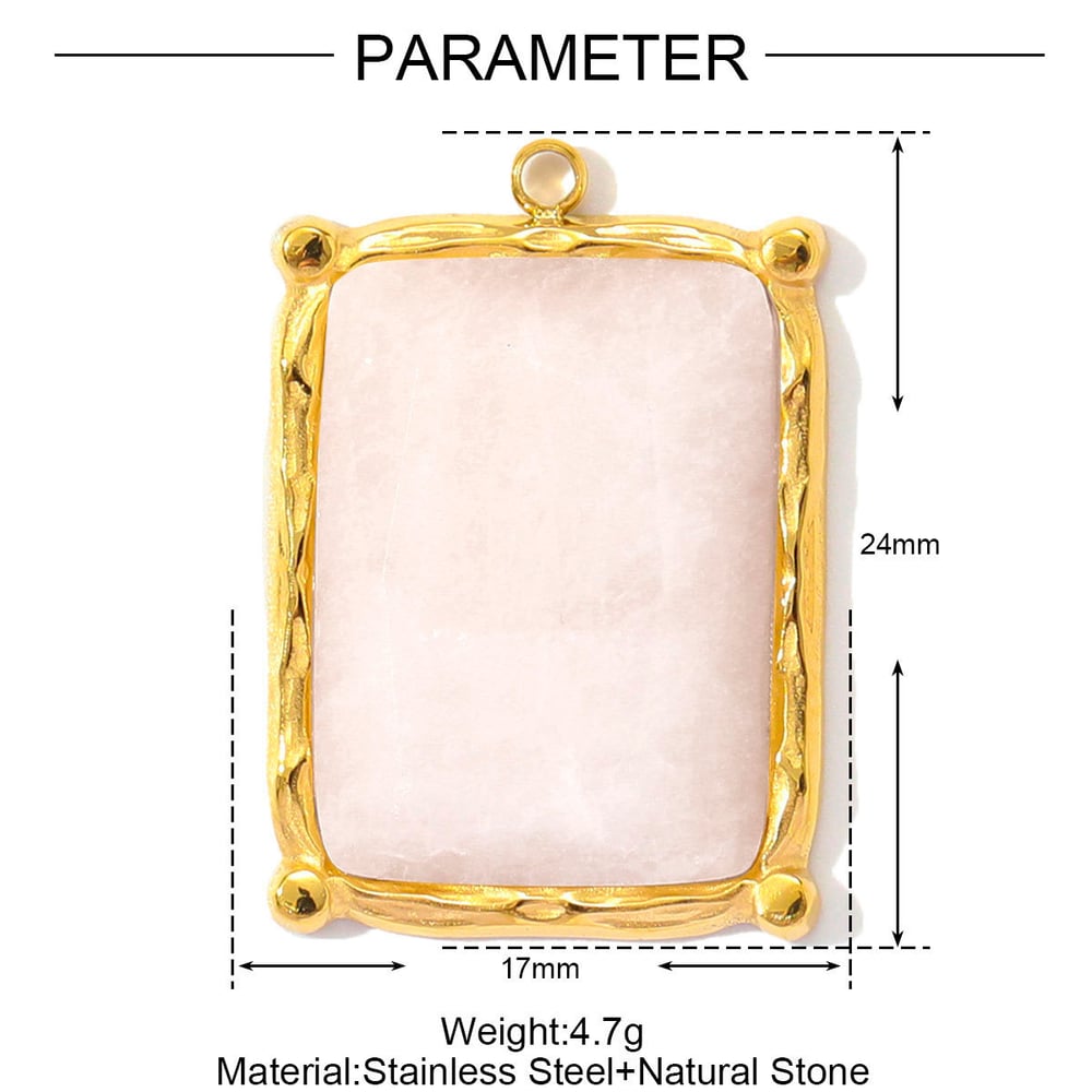 1 pezzo di ciondolo classico ovale in pietre naturali da donna Immagine2
