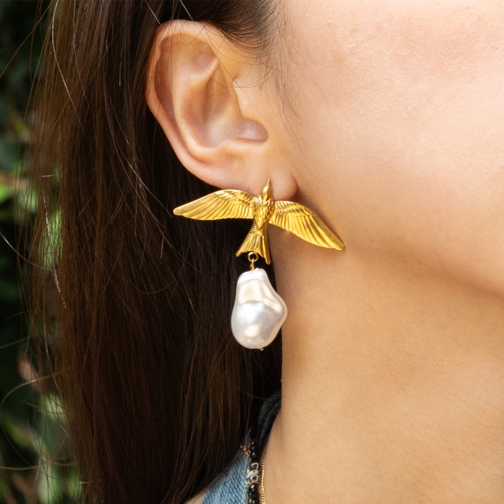 1 Pair Sun Stainless Steel Gold Color Drop Earrings h5Picture5