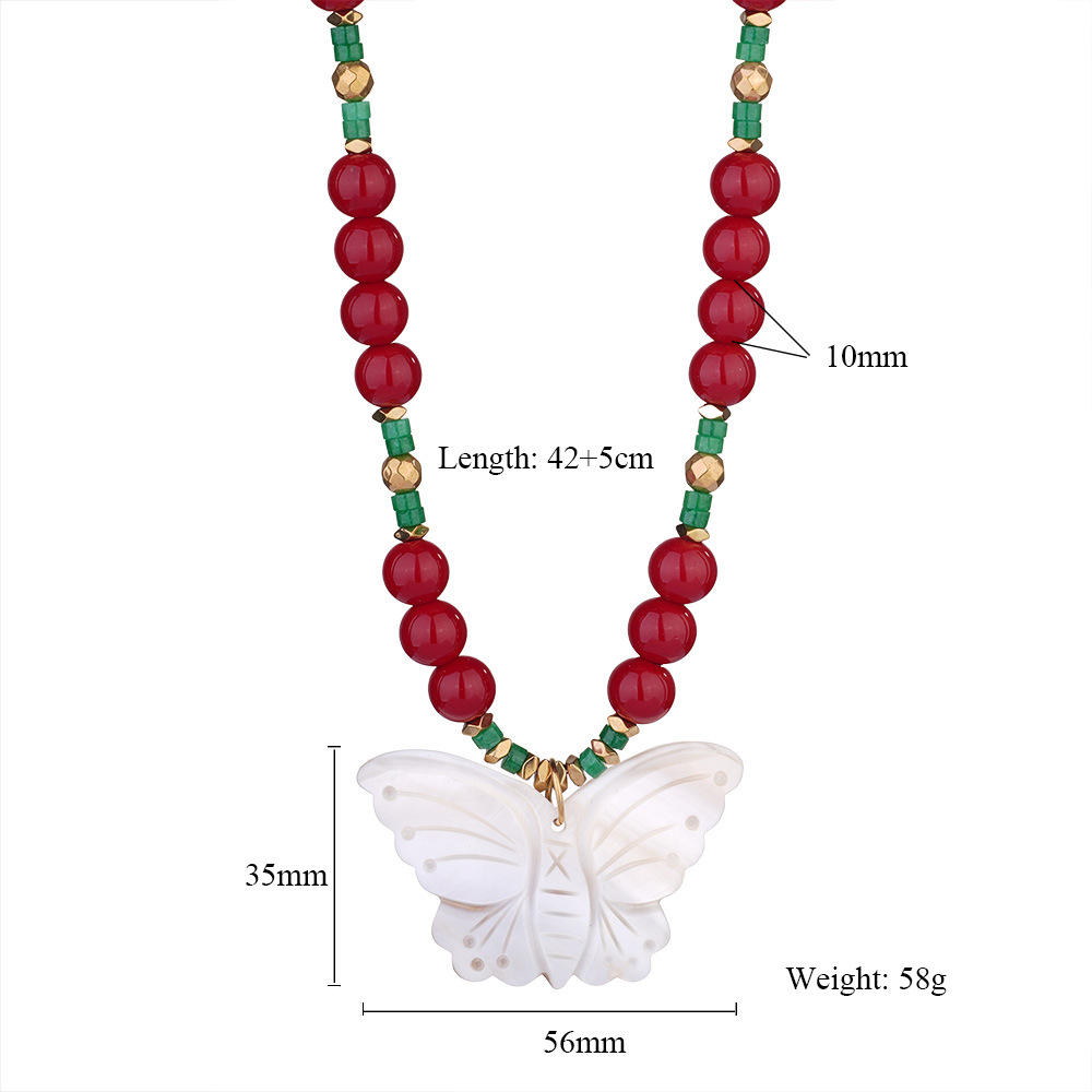 1 Piece Gorgeous Butterfly Natural Stones Women's Beaded Necklaces h5Picture2