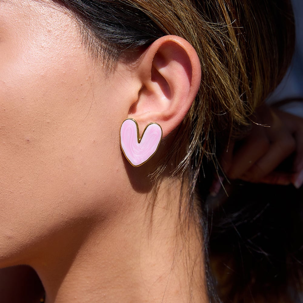 1 Pair Gorgeous Flower Stainless Steel Gold Color Women's Stud Earrings h5Picture3