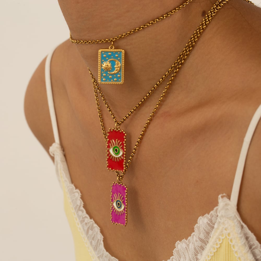 1 Piece Classic Tarot Stainless Steel Gold Color Women's Pendant Necklaces h5Picture2