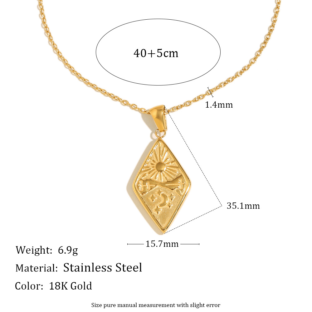 1 Piece Simple Series Daily Sun Stainless Steel Women's Pendant Necklaces Picture2