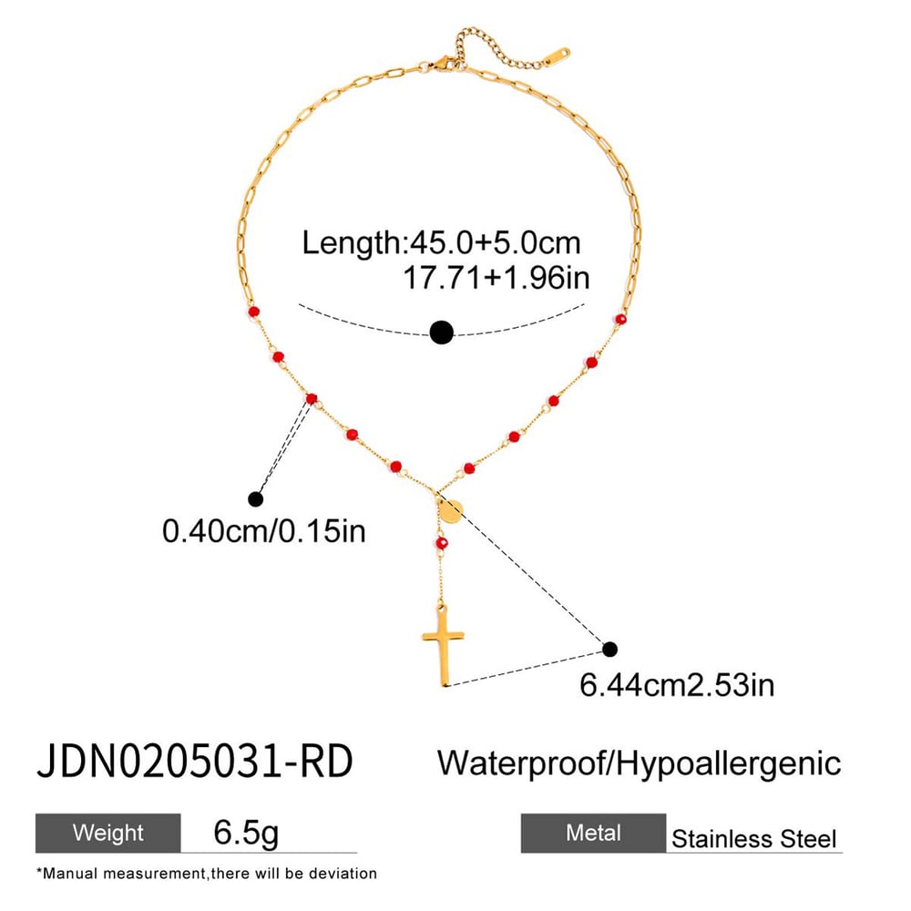 1 Piece Personality Cross Stainless Steel Gold Color Women's Pendant Necklaces