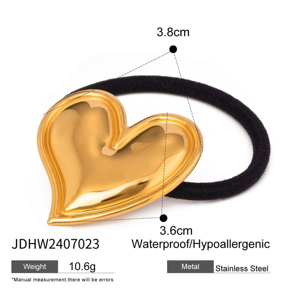 1 Piece Sweet Heart Stainless Steel Hair Ties 