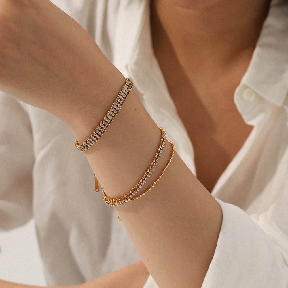 1 Piece Simple  Patchwork Stainless Steel  Women's Chain Bracelets h5Picture3
