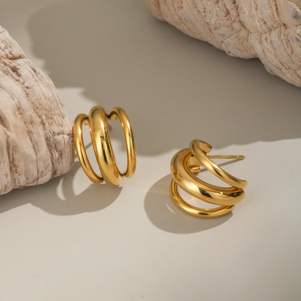 1 Pair Simple Daily Irregular Shape Stainless Steel   Women's Stud Earrings Picture3