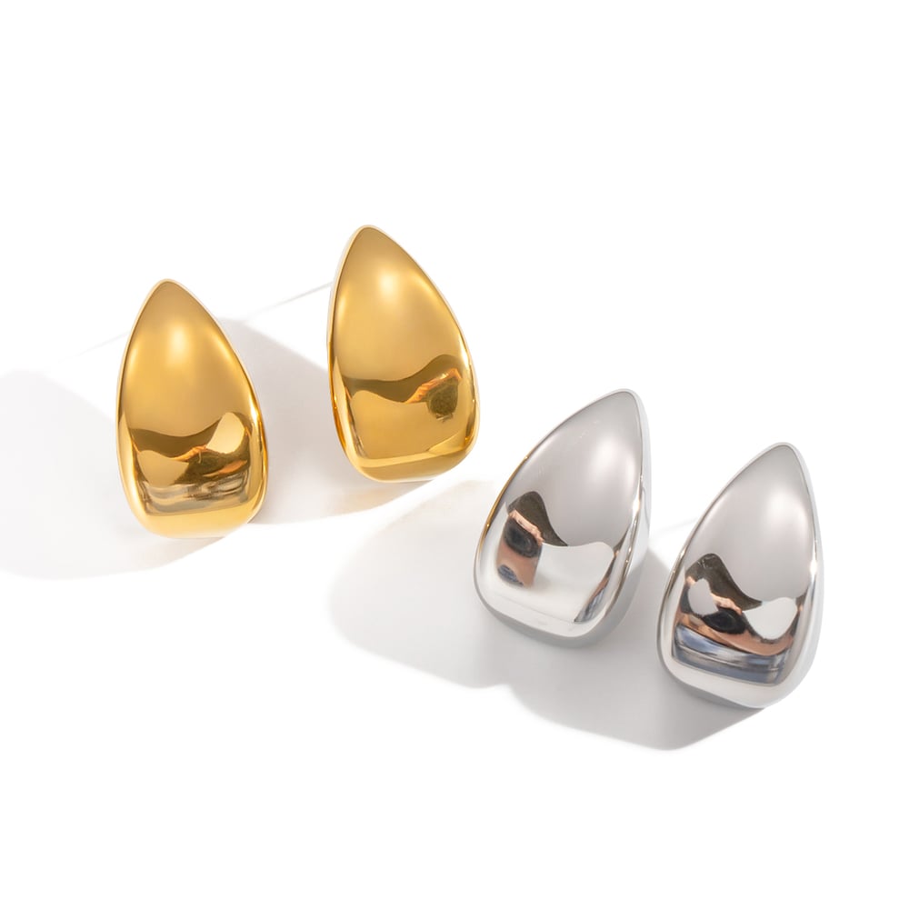 1 Pair Stainless Steel Gold Color Stud Earrings Picture6