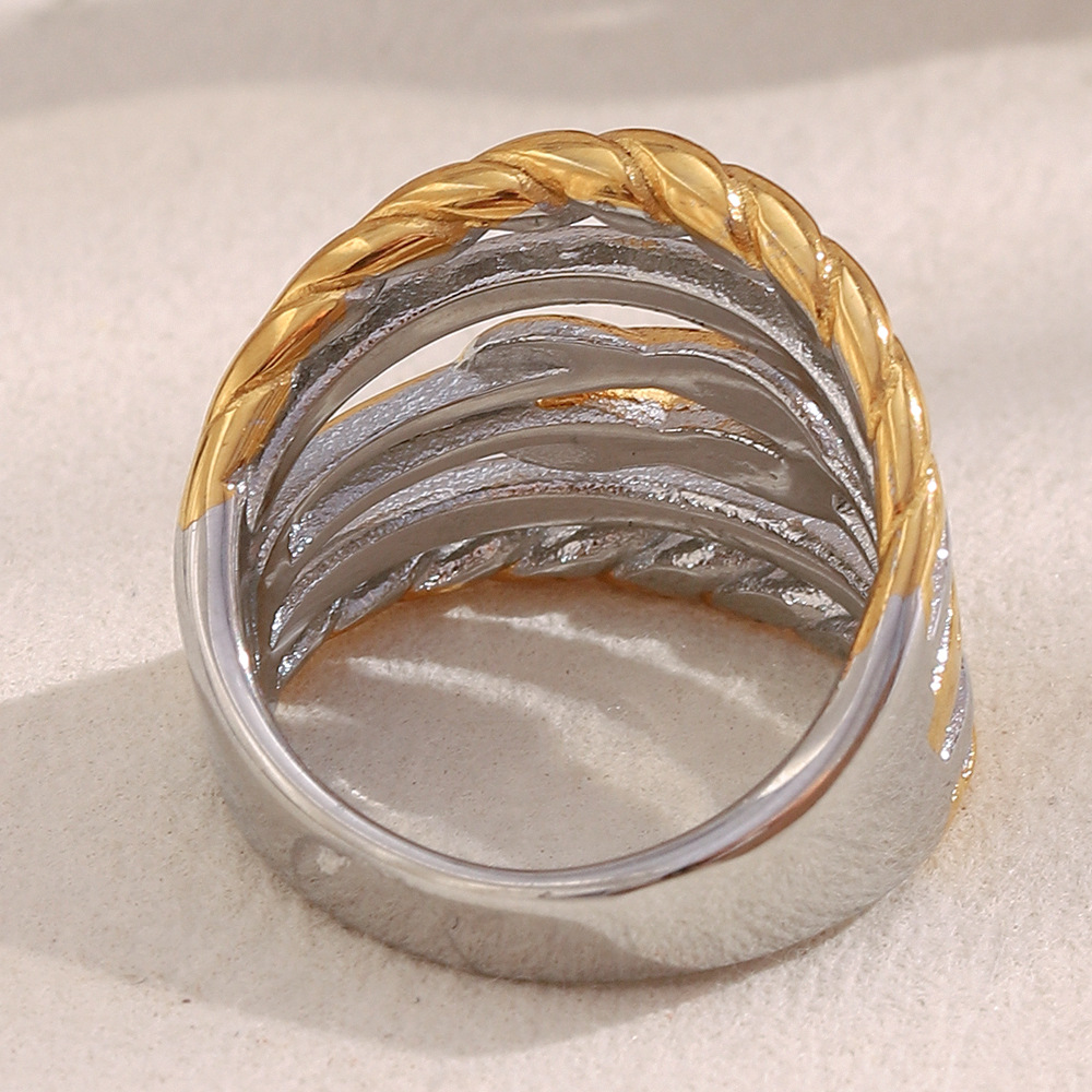 1 Piece Simple Series Casual Mixed Color Stainless Steel Statement Rings Picture4