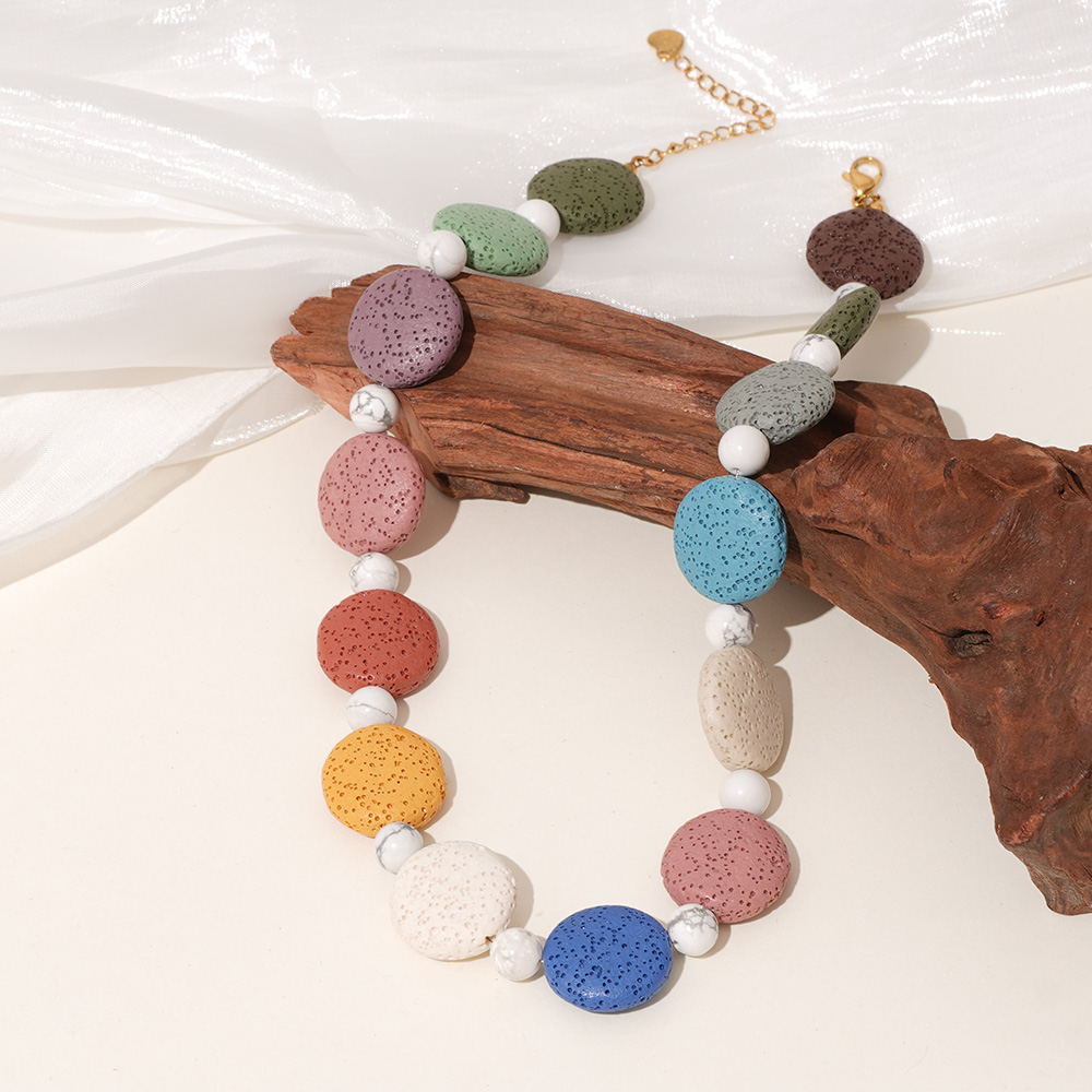 1 Piece Colorful Series White Turquoise Women's Beaded Necklaces h5Picture4