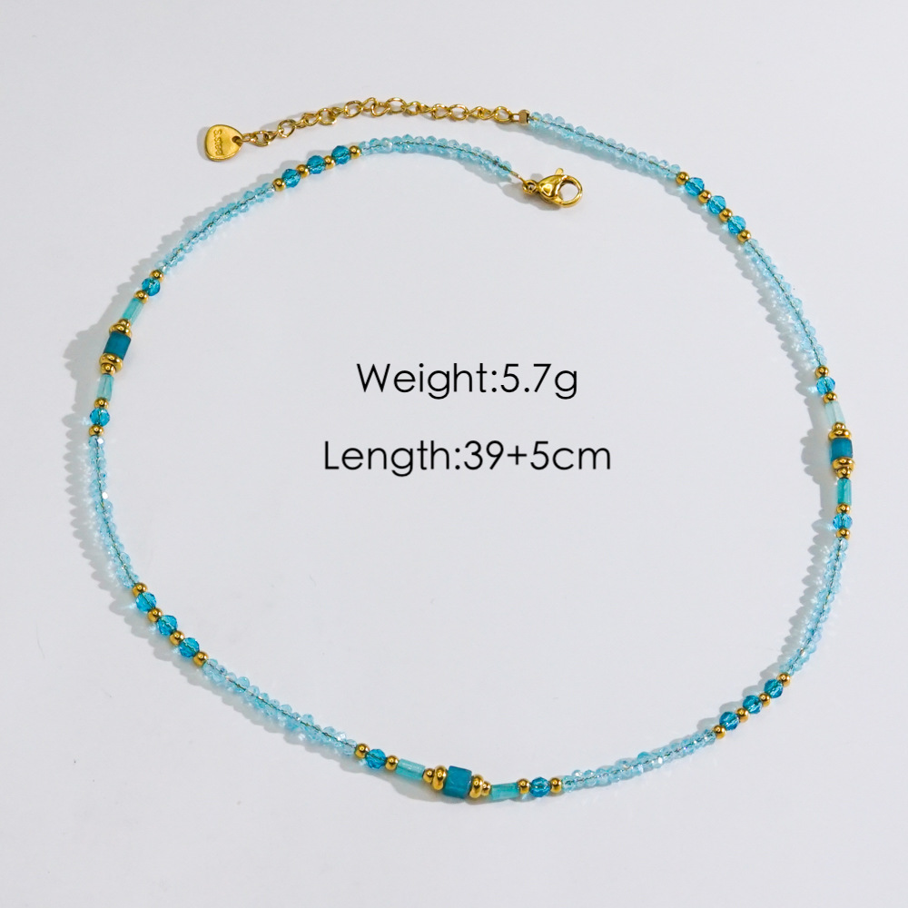 Sweet Elegant Stainless Steel Women‘s Beaded Necklaces