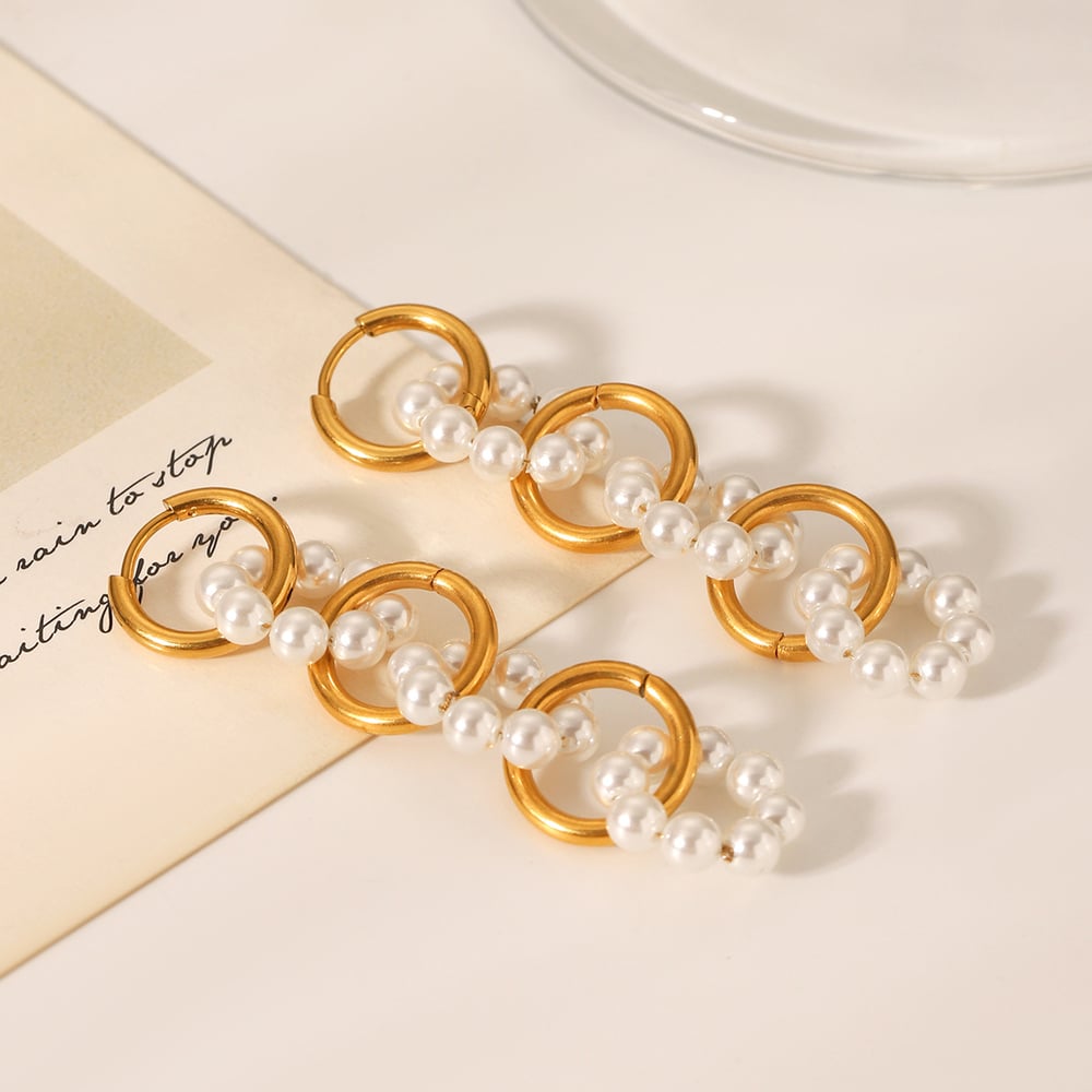 1 Pair Simple Series Daily Circle Stainless Steel  Women's Hoop Earrings Picture4