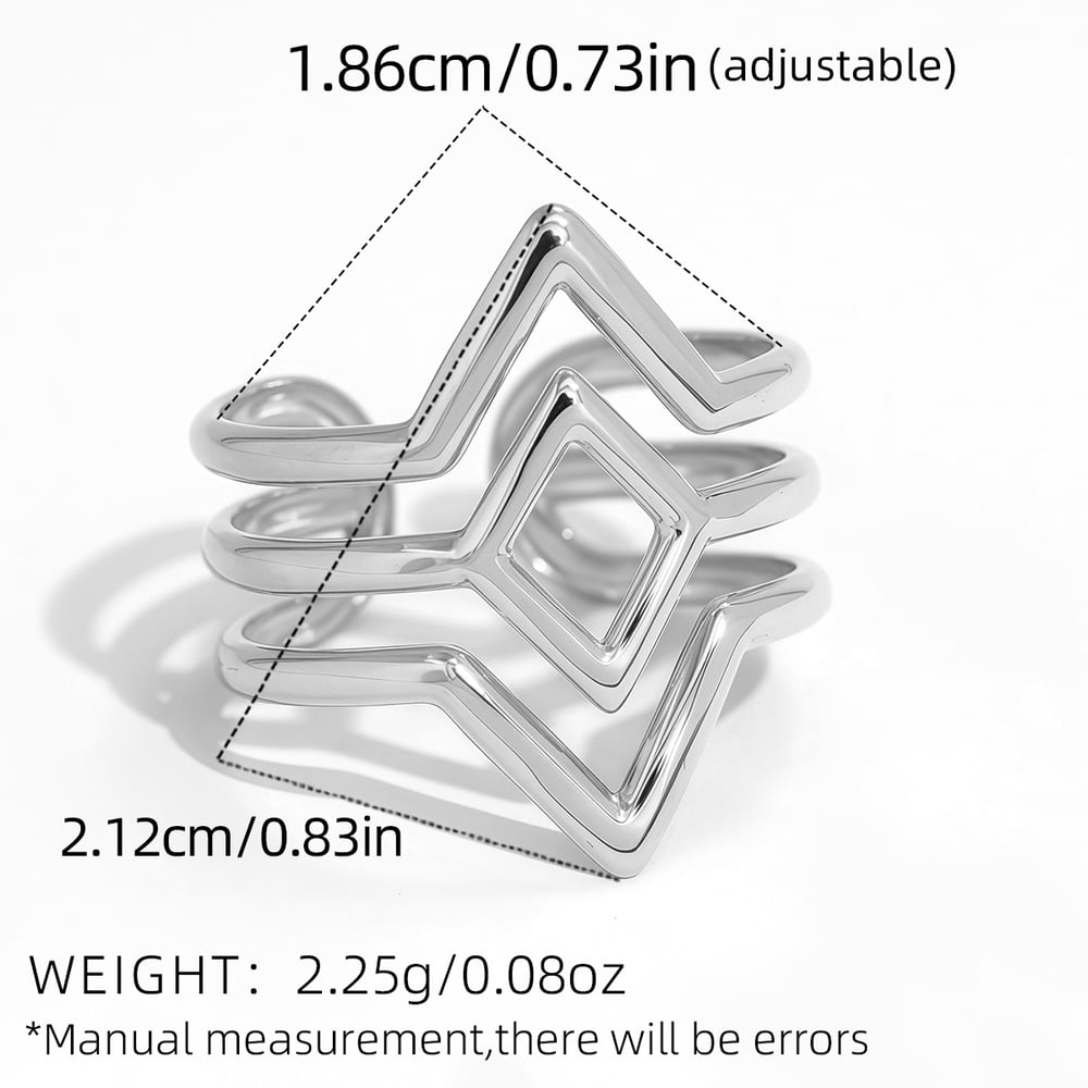 1 Piece Simple Series Simple Woven Stainless Steel   Gold Color  Minimalist Rings h5Picture2