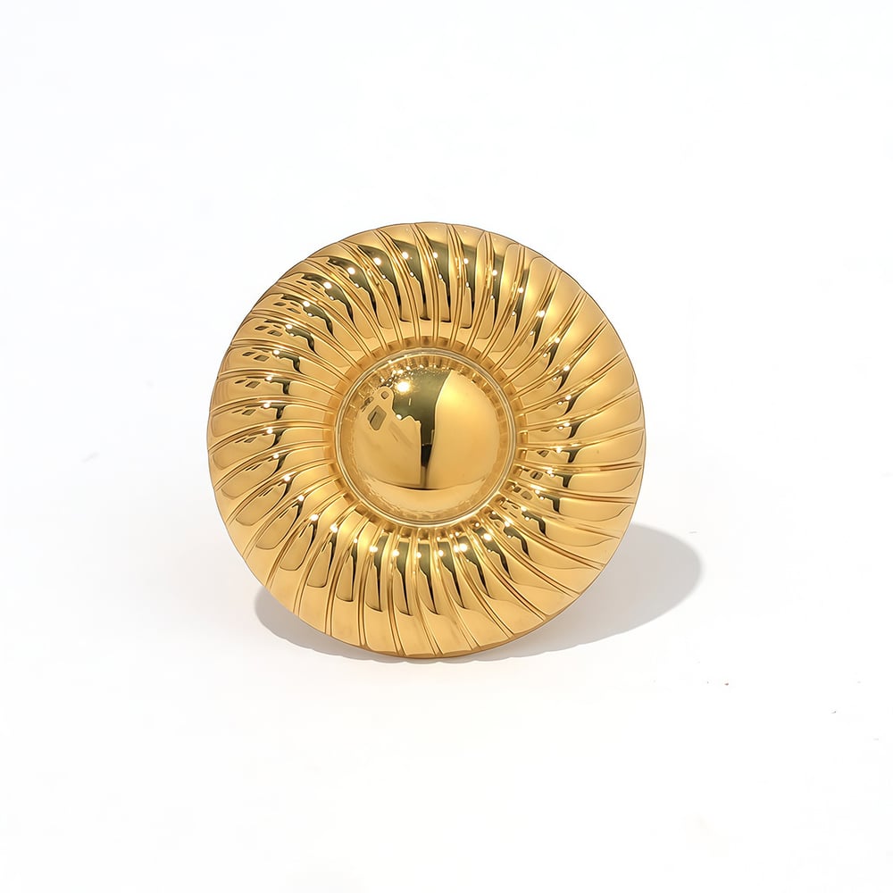 1 Piece Simple Series Casual Circle Stainless Steel  Gold Color Minimalist Rings 